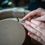 Carla Murdoch at work in her studio 2019